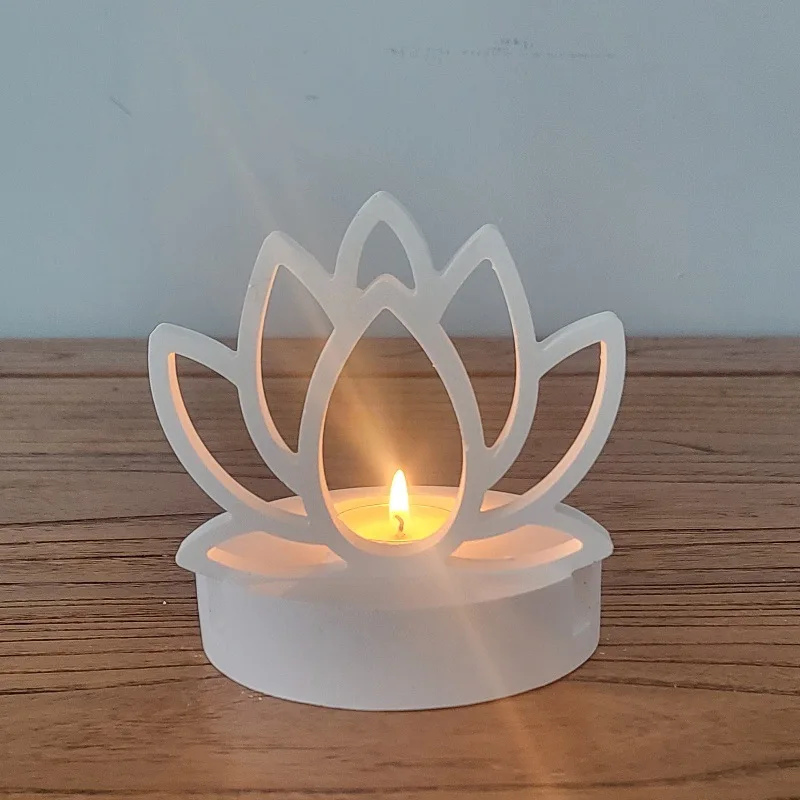 Hollow Lotus Candlestick Silicone Molds DIY Eid Ramadan Decor Flower Lotus Concrete Resin Candle Holder Casting Moulds Tools