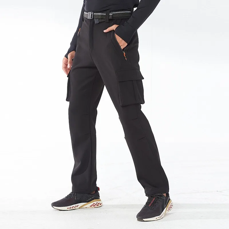 Elastic Waterproof Hiking Pants For Winter Warmth, Charging Pants, Outdoor Windproof Sports Pants, Man's Cargo Pants