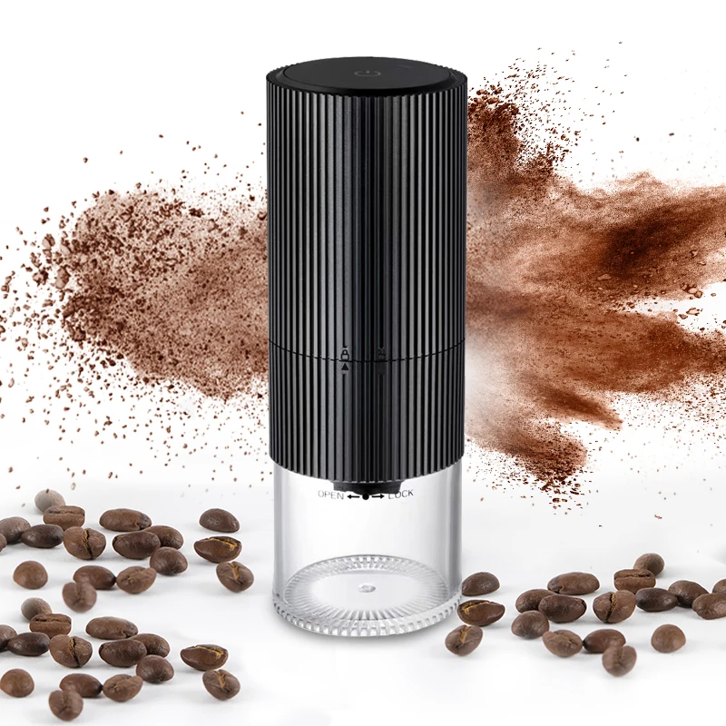 LED Display Electric Coffee Grinder Baking Paint USB Pulverizer Black Pepper Grinder Rechargeable Portable Automatic Machine