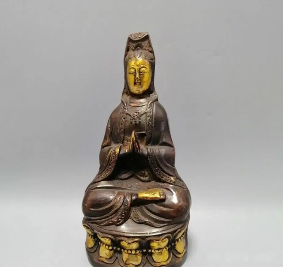 Copper Statue Pure copper gilded Avalokitesvara Buddha Avalokitesvara Avalokitesvara home decoration craft gift