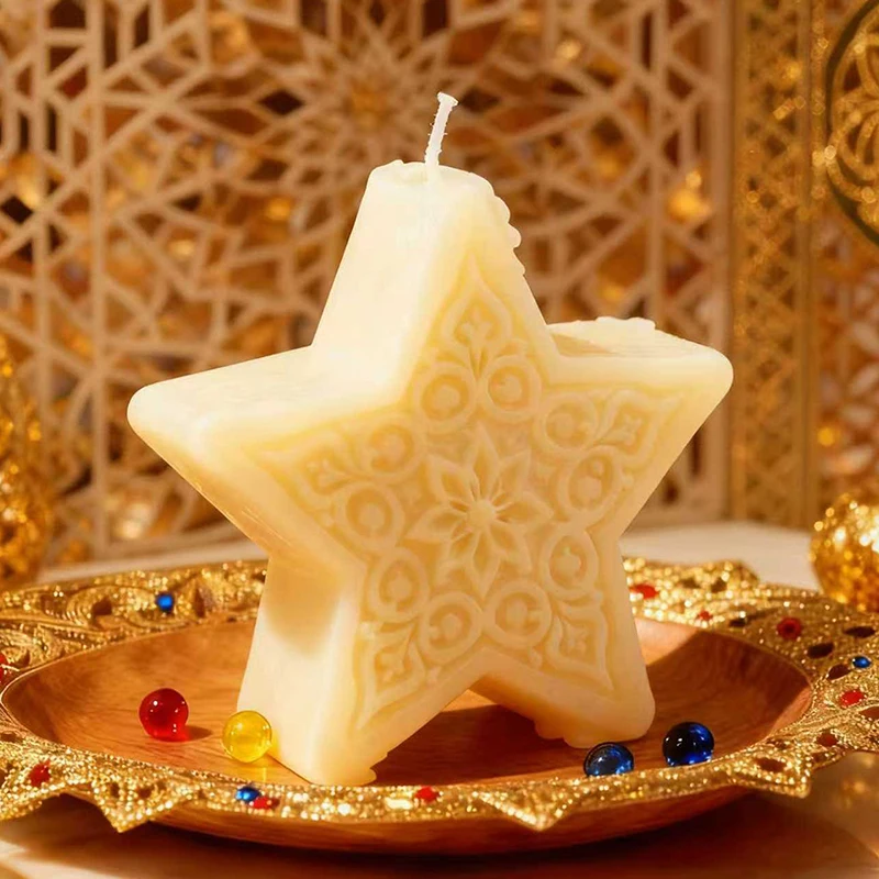 

3D Star Shape Candle Silicone Mold Stars Pattern Style Aromatherapy Resin Plaster Craft Mould for Home Decor Lantern Theme Gift