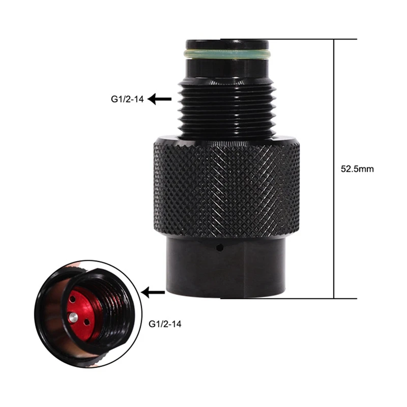 HPA Tank Regulator Valve ON/OFF ASA Adaptor G1/2-14 Thread Saver CO2/Compressed Air Pin Valve Depressor Adapter