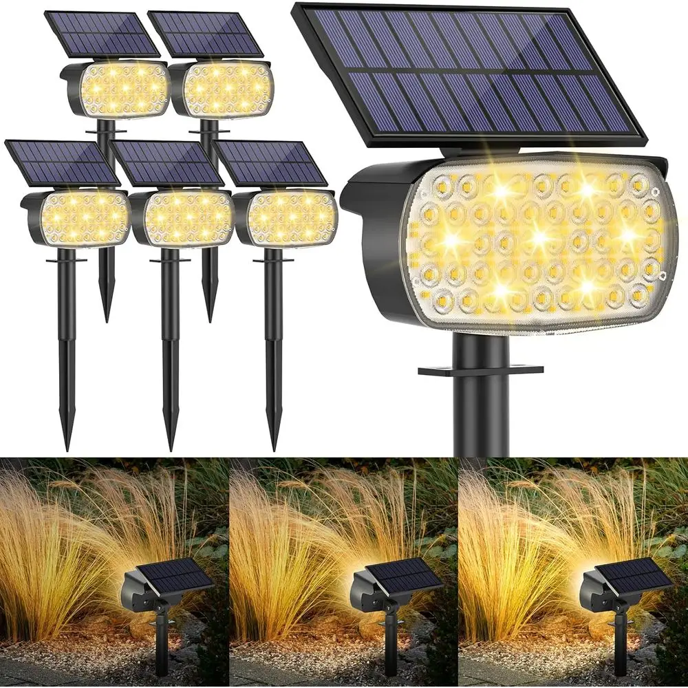 

6-Pack Outdoor 108 LED Spotlights, IP65 Waterproof, Large Landscape Spotlights for Yard and Garden Pathways, Warm White