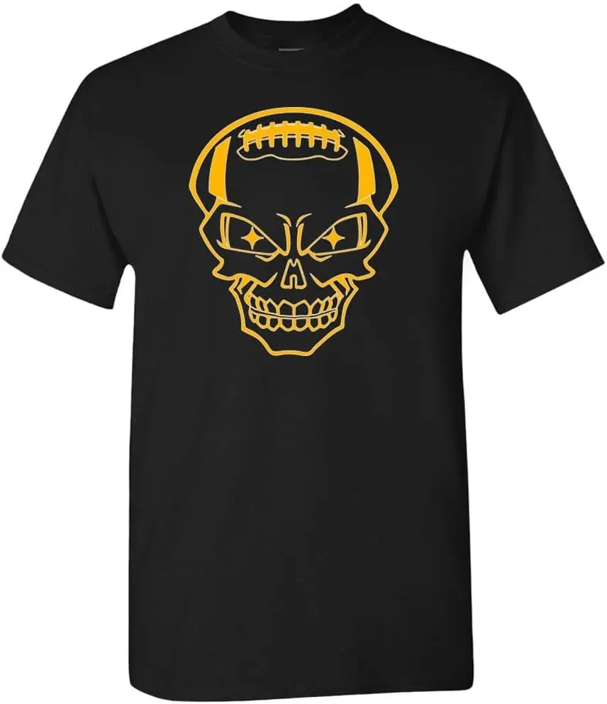 Xtreme Apparrel Pittsburgh Steel Skull Men's T-Shirt for Football Fans