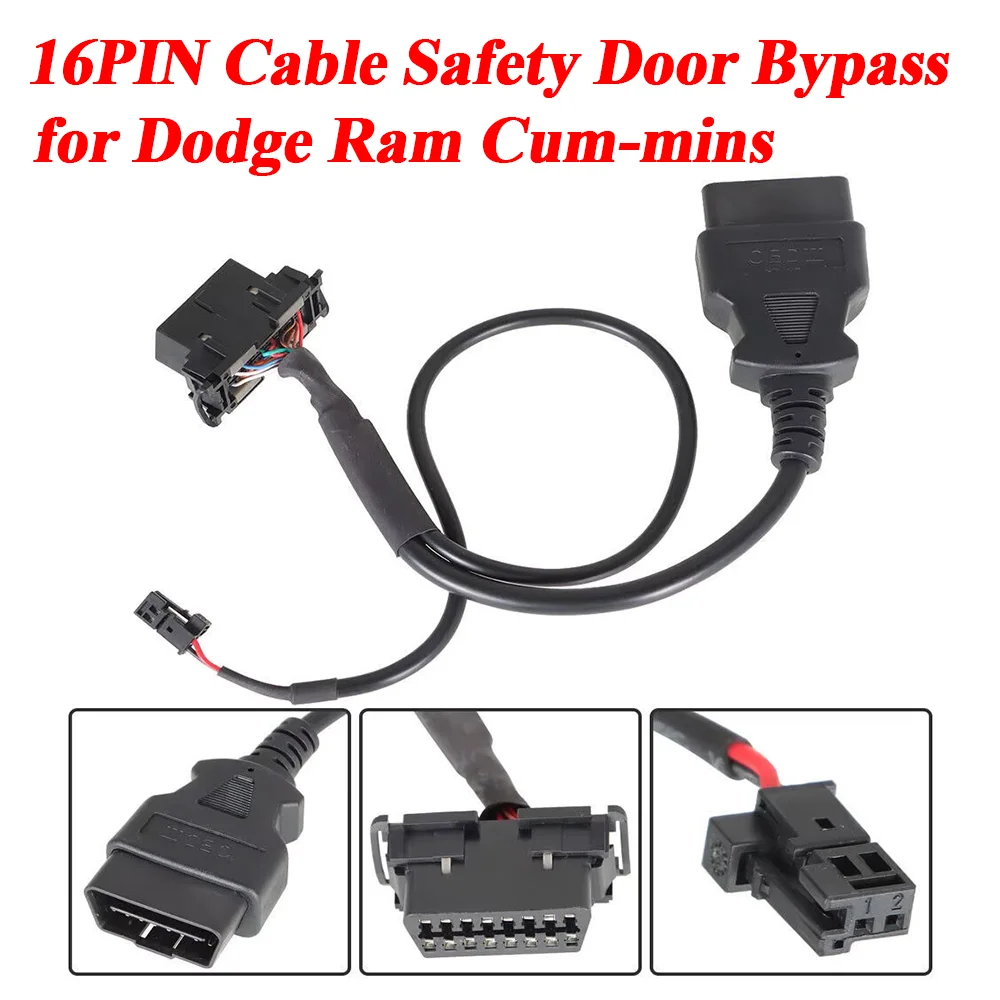 OBD2 16PIN Adapter Cable for Safety Door Bypass Compatible for Dodge Ram Cum-mins RAM 1500 and 2500 2018–2020