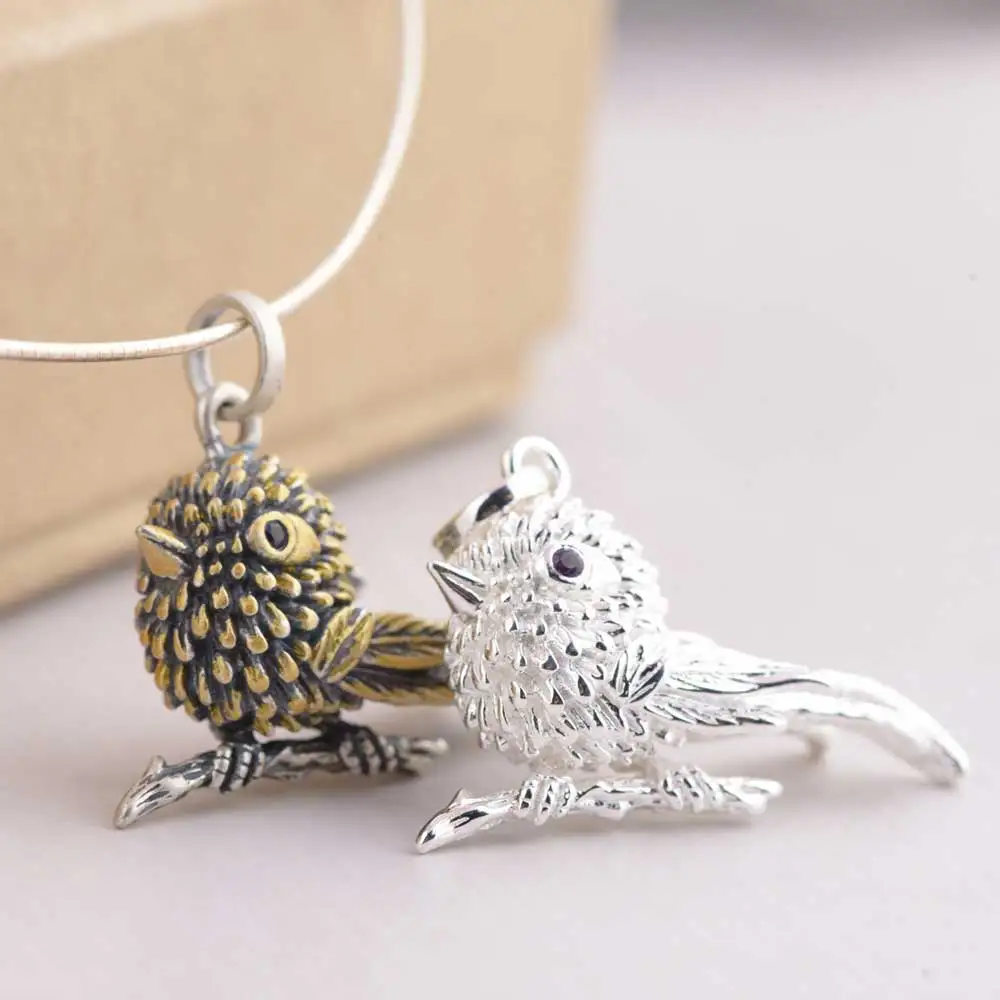 

FNJ Bird Pendant 925 Silver Original Pure S925 Sterling Silver Pendants for Jewelry Making Women Zircon