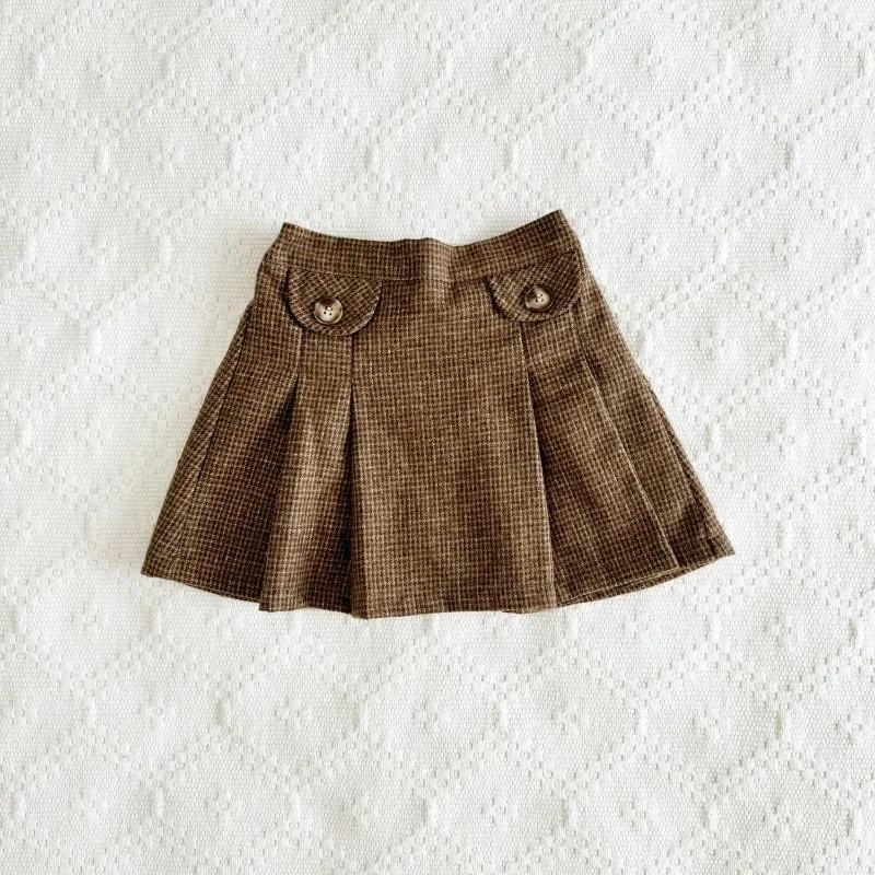 

Детская винтажная однотонная юбка миди HoneyCherry для девочек