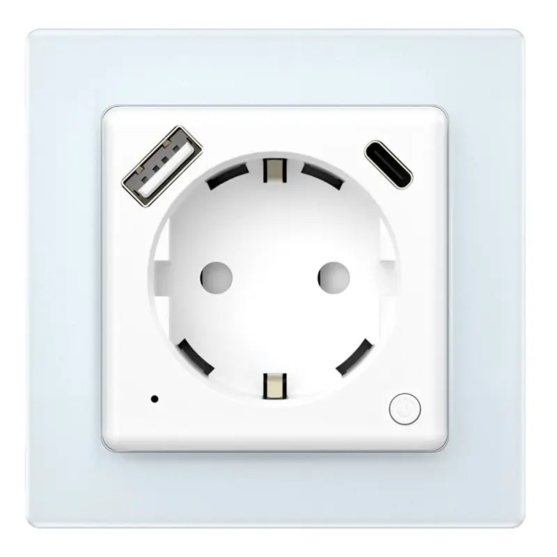 

Умная настенная розетка A59Z-Tuya Wi-Fi с быстрой зарядкой PD20W Type-C, USB и мониторингом энергопотребления, совместима с Alexa и Google Home, вилка EU