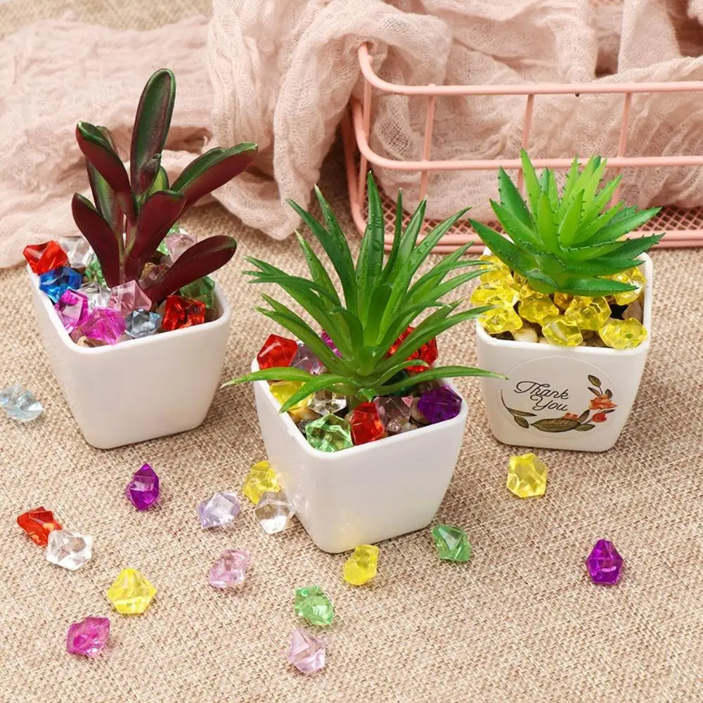 1.4*1.1cm Fish Tank Decoration DIY Craft Ornaments Crystal Ice Cubes Pebbles Vase Filler Cobblestones Artificial Stones