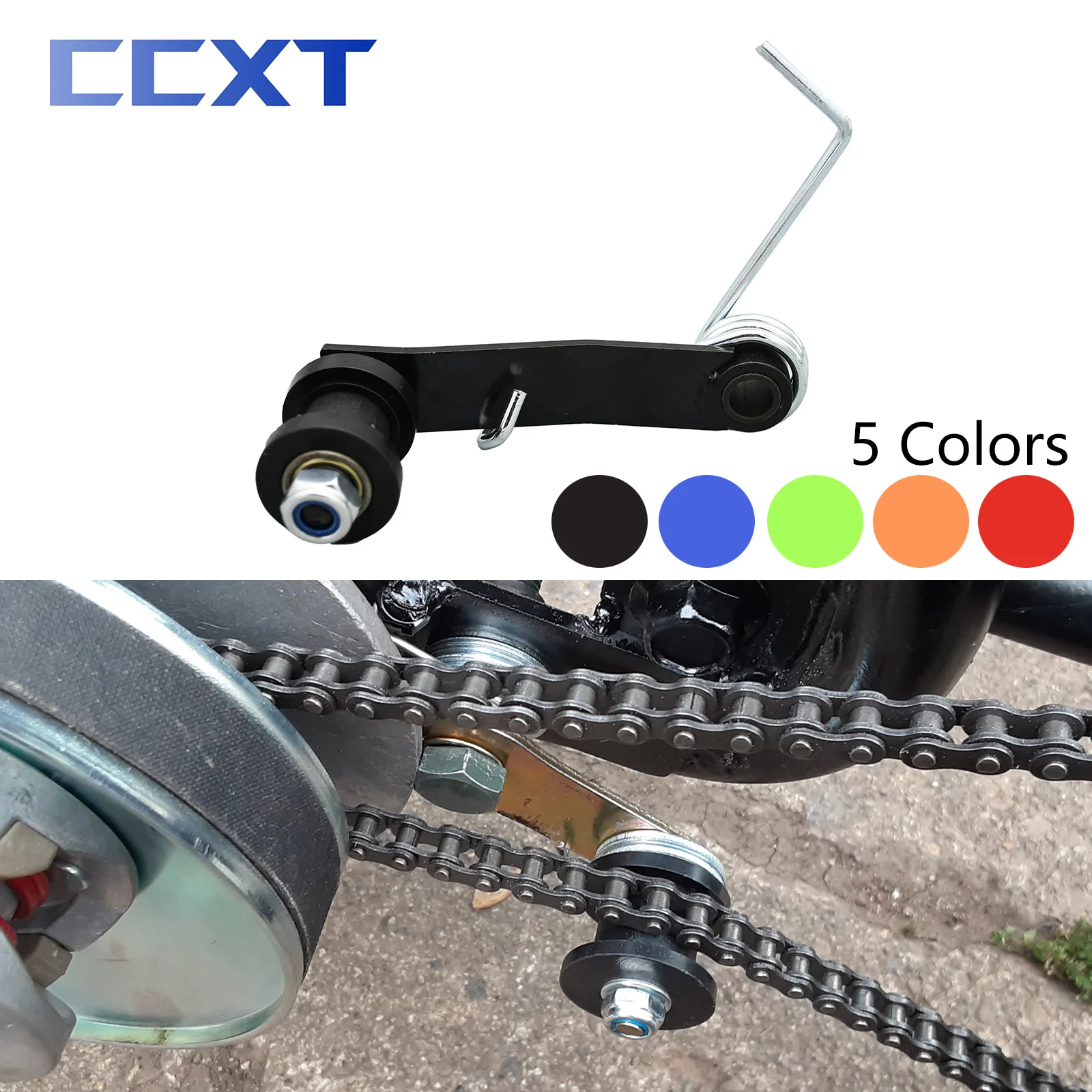 

For Honda Yamaha Kawasaki Suzuki KTM Kayo Motorcycle Dirt Bike ATV 420 428 530 Chain Slider Tensioner Adjuster Roller Guide