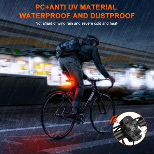 Imagen 2 del producto Luz trasera de bicicleta inteligente Rockbye con señal de giro luz trasera LED impermeable recargable sirena de bicicleta faro de iluminación de bicicleta