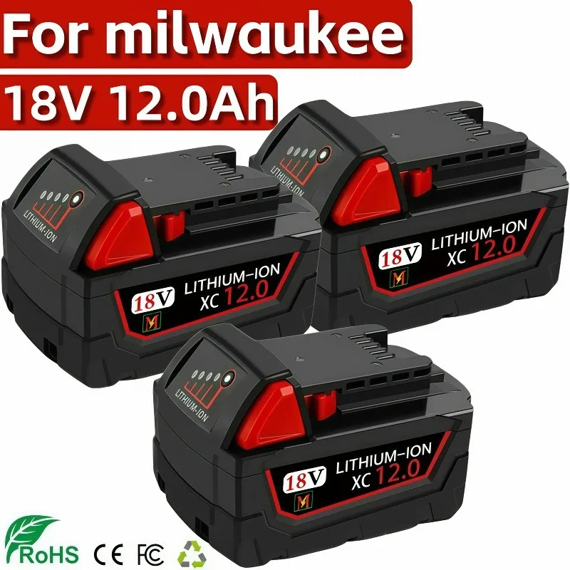

Оригинальный аккумулятор Milwaukee, 12,0 Ач, Аккумулятор M18, M18B6, для Milwaukee 48-11-1860, 48-11-1850, 48-11-1840, литиевая батарея
