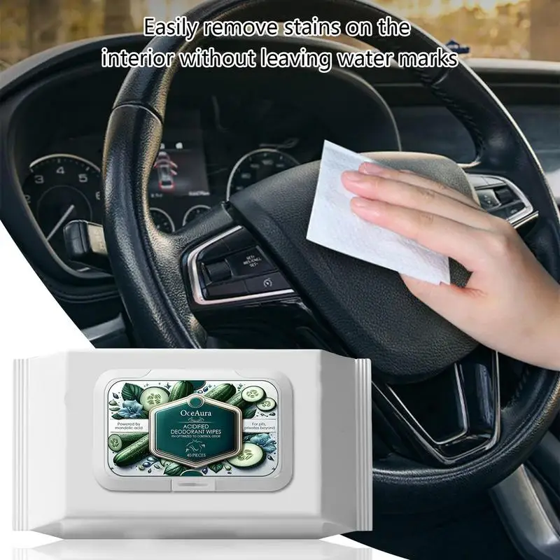 Car Interior Cleaning Wipes 40Pcs Dashboard Cleaning Wipes Car Wipes Automotive Cleaner Wipes Deodorizing Wipes for Cars Trucks