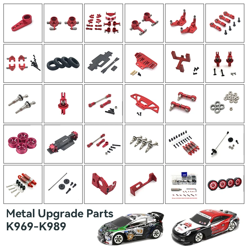 Metal Modified Gearbox Chassis Wheelbase 98mm/102mm Upgrade Parts for WLtoys 1/28 284131 K989 K969  RC Car Enhance Durability
