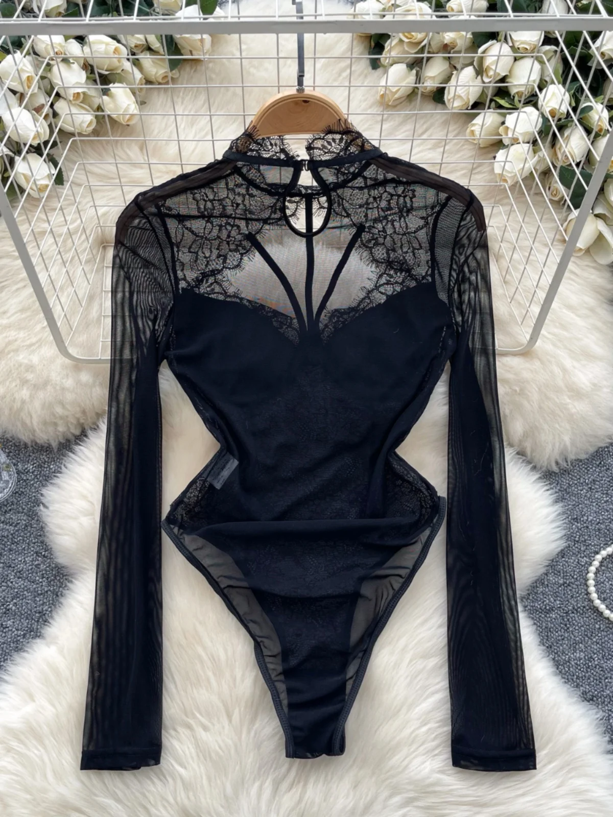 

Pure Desire Long Sve кружевное боди женское сексуальное выдалбливание Ne тонкая высокая талия прямые брюки онлайн эксклюзивные