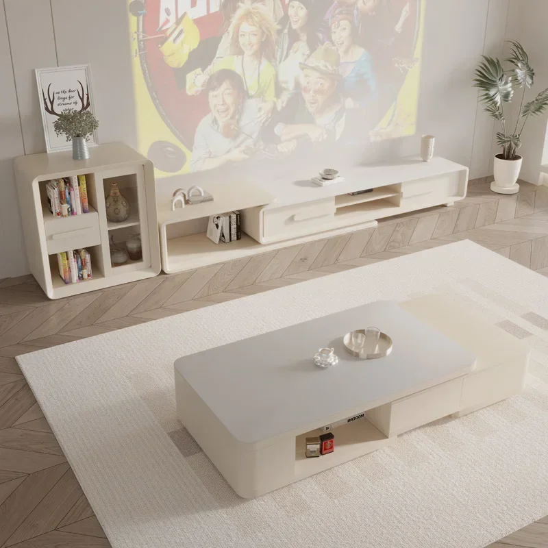 

Entertainment Extendable Coffee Tables Wood Luxury Design Minimalist Coffee Tables Premium Korean Mesas Bajas Trendy Furniture