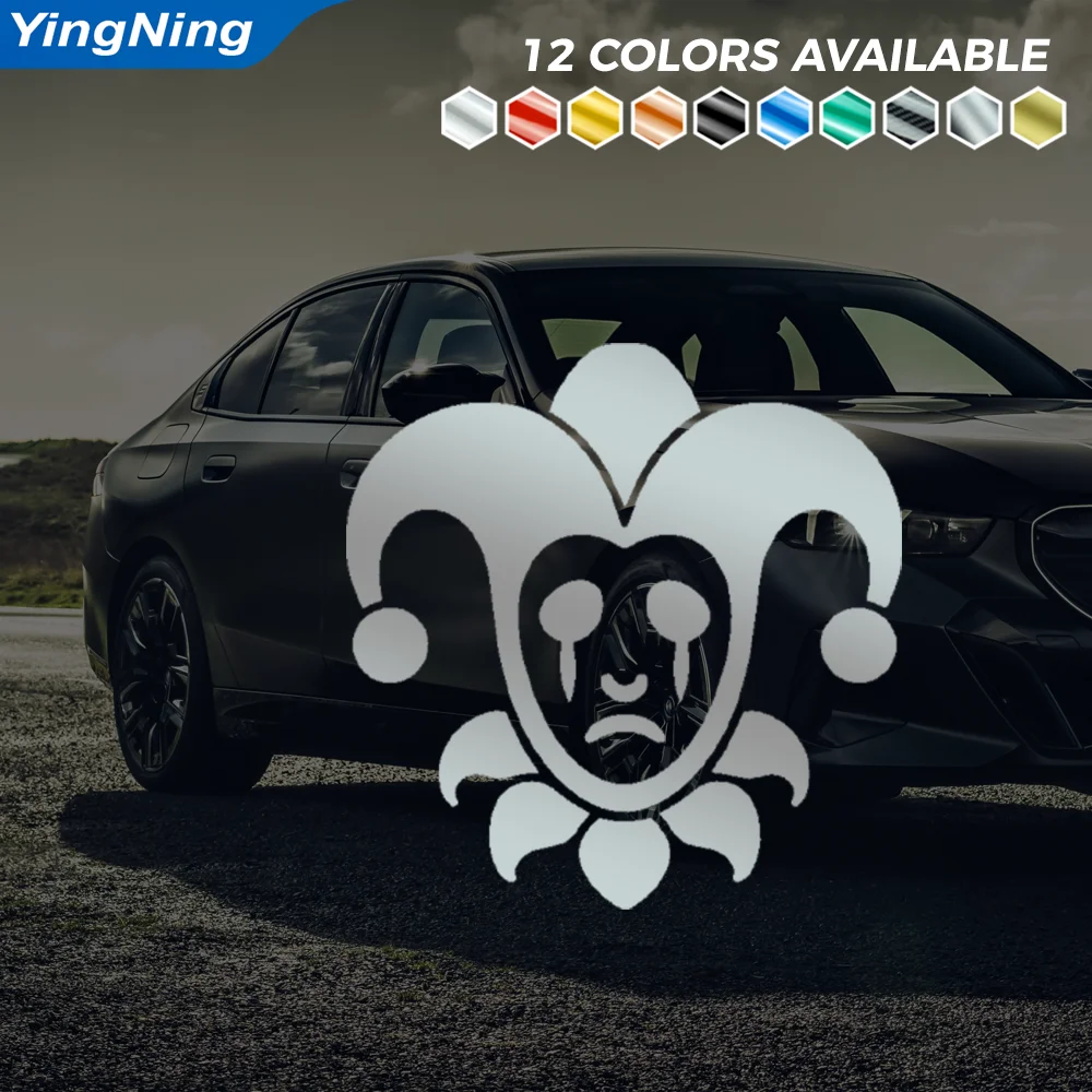 Sad Jester Clown Reflective Car Decal Funny Face Vinyl Sticker Car Truck Window Bumper Auto Exterior Decoration Self Adhesive
