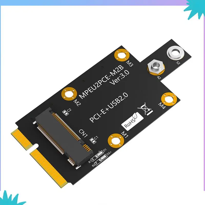 محول ABZW Mini M.2 Key B إلى PCI-E مع فتحة بطاقة SIM نانو مزدوجة لوحدة 3G/4G/5G سهلة الاستخدام