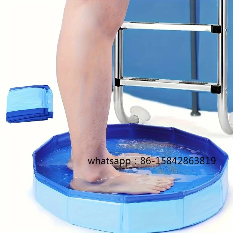 Portable PVC Foldable Foot Bath Suitable for Ground Level Pool Entrances, Ideal for Pool Foot Cleaning and Pool Accessories