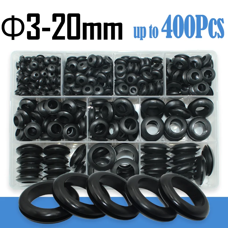 White Black Waterproof Protect Wire Tool Sealing Rubber Cable Grommet Kit Car Electrical Plug Conductor Sealing Gasket O Ring