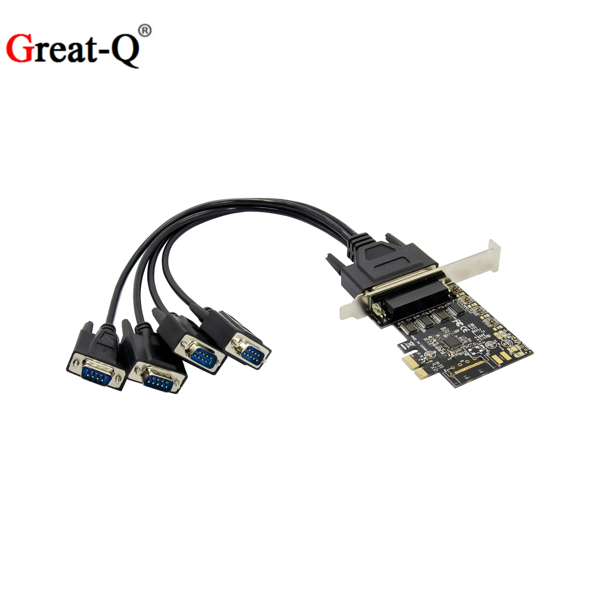 

PCI-E serial port card PCIe to RS232 COM interface industrial control 4-port expansion card AX99100