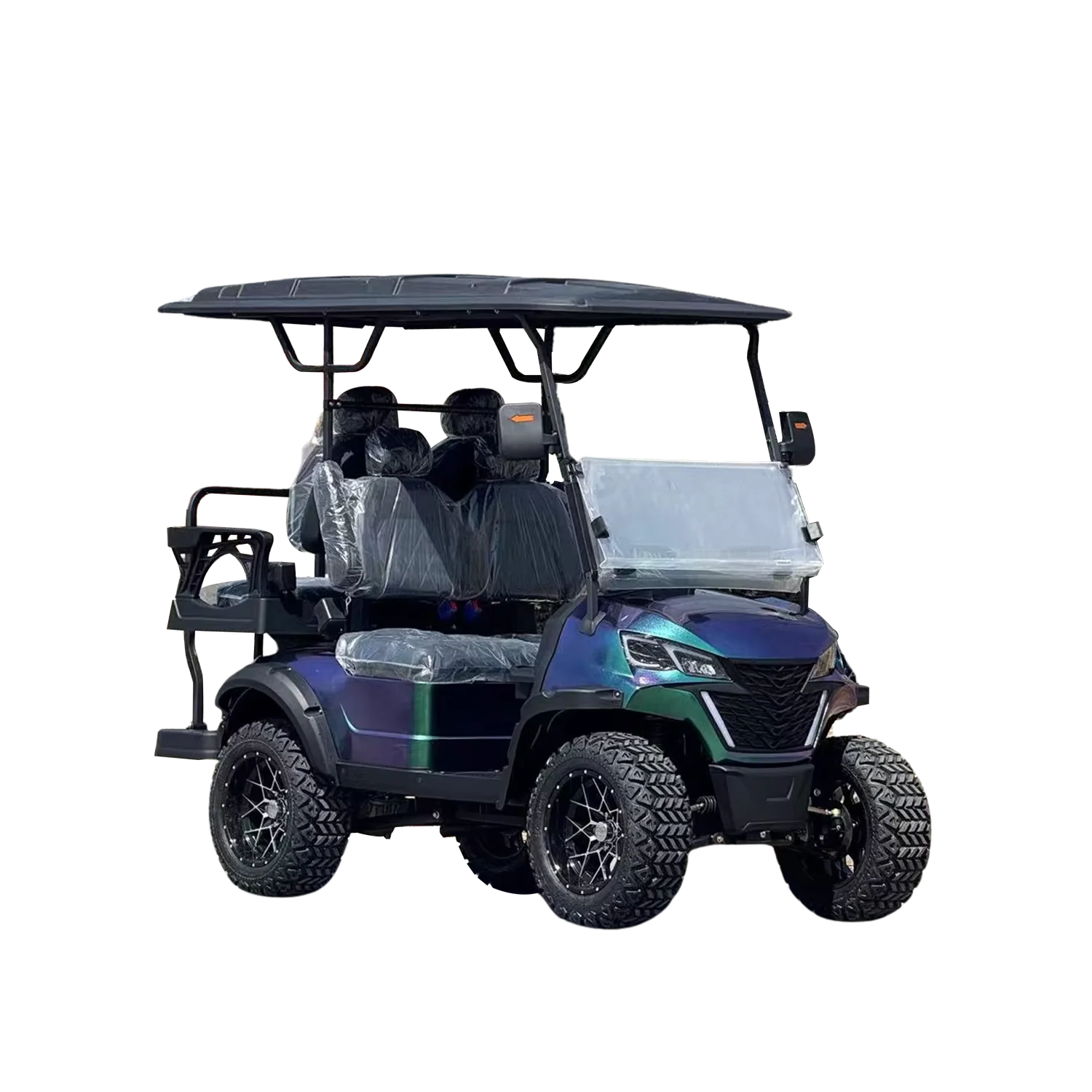 عربة جولف جديدة بمقعدين 4+2 تتسع لـ 6 أشخاص 72 فولت عربات جولف كهربائية مرفوعة #1