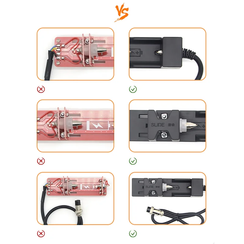 BAAU 18650 26650 21700 Lithium Battery Four-Wire System Internal Resistance Meter Test Bracket Battery Fixture Clamp Holder