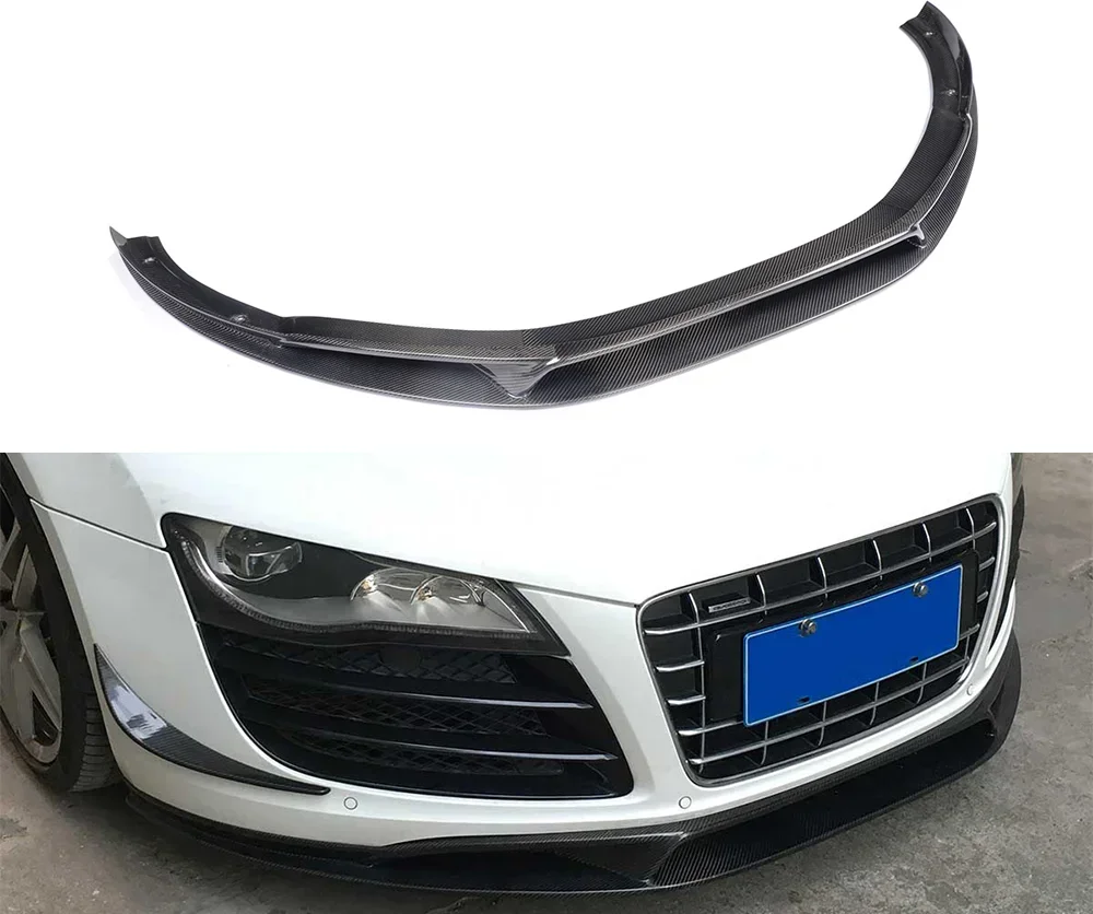 Carbon Fiber R8 Front Bumper Lip Skirt for Audi R8 V8 V10 GT Spyder Convertible 2008-2015