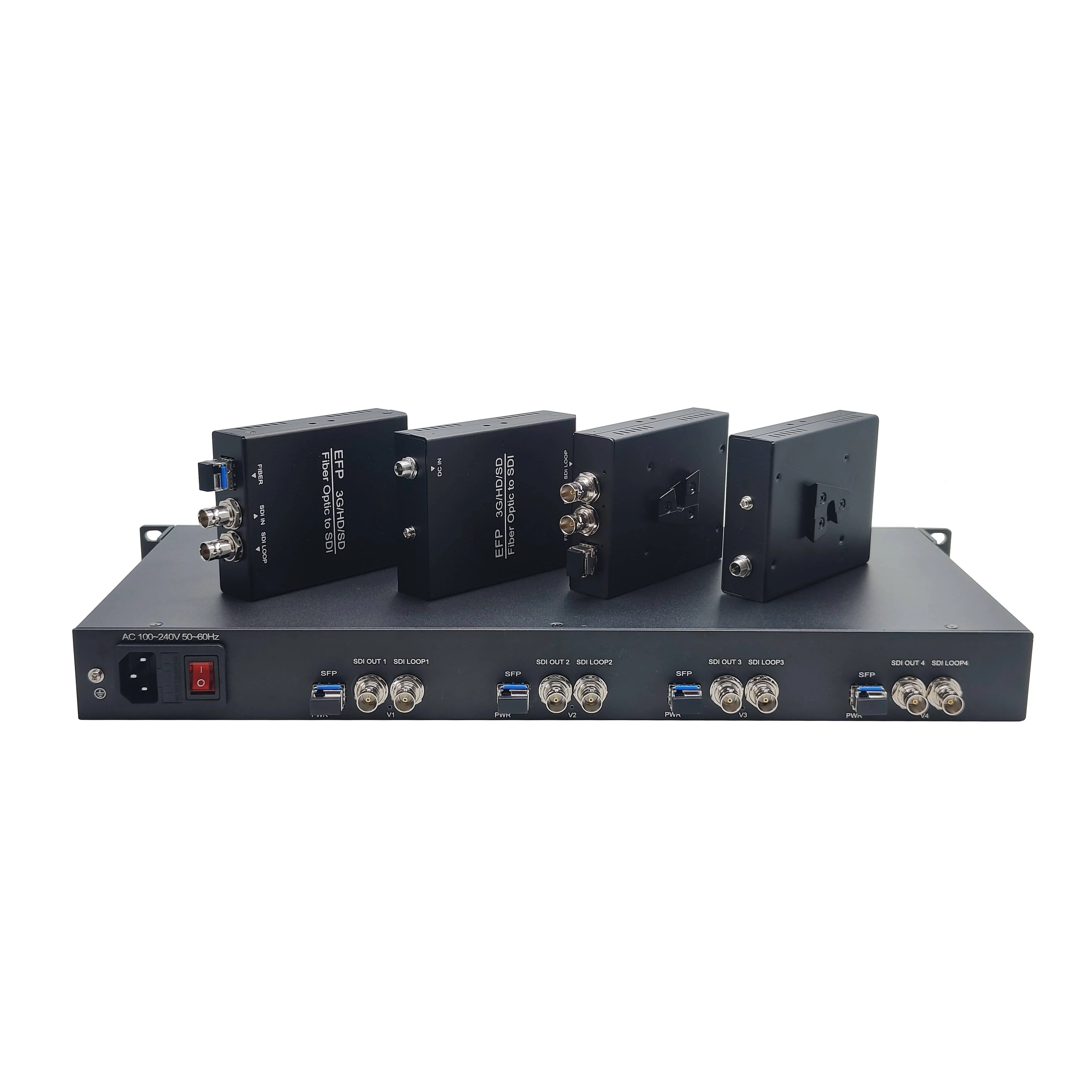 4TX 1RX 3G-SDI EFP Fiber Optic Transmission System