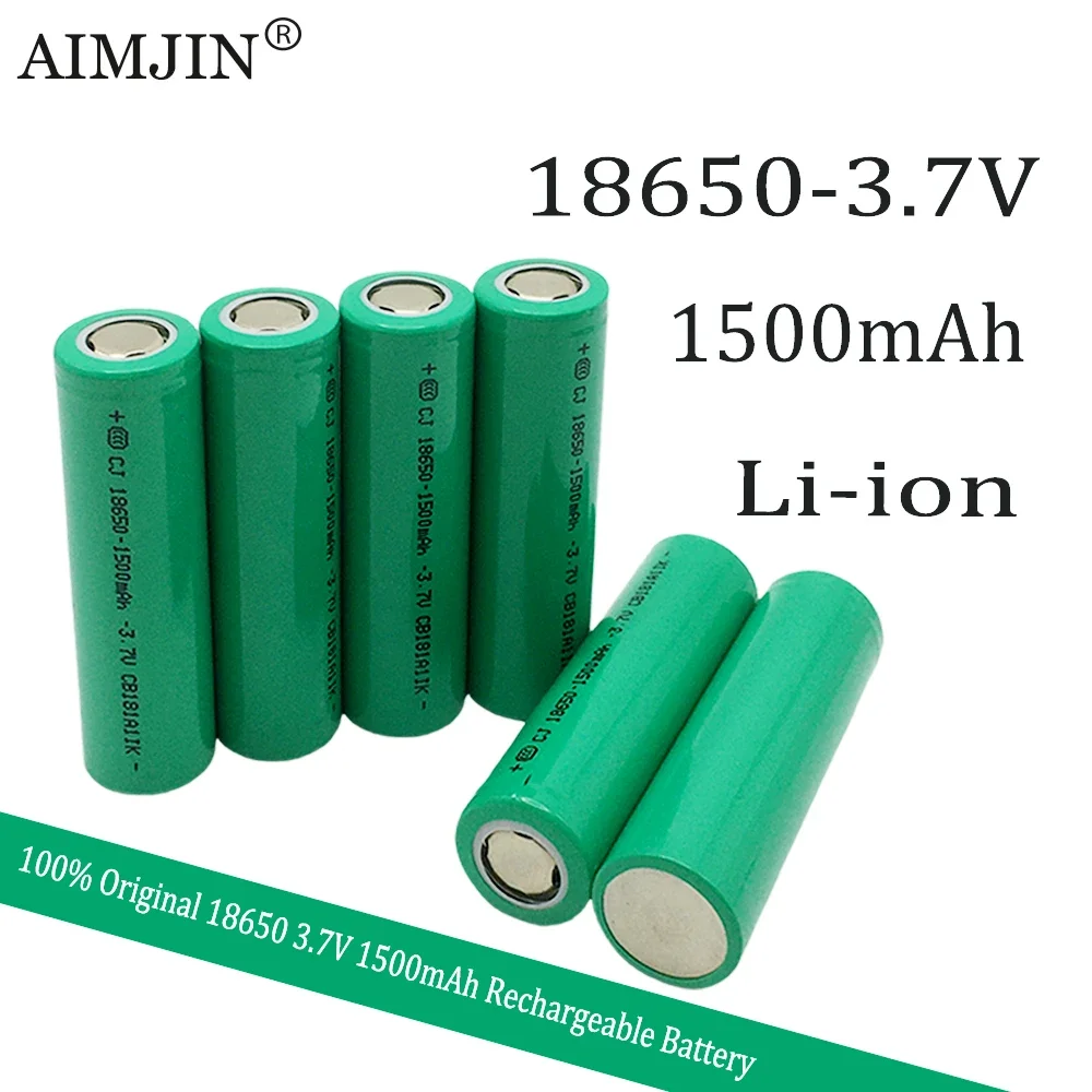 18650 100% Original  3.7V 1500mAh Rechargeable Battery For Our 18650 Toys, Tools, 9 LED mini flashlight etc