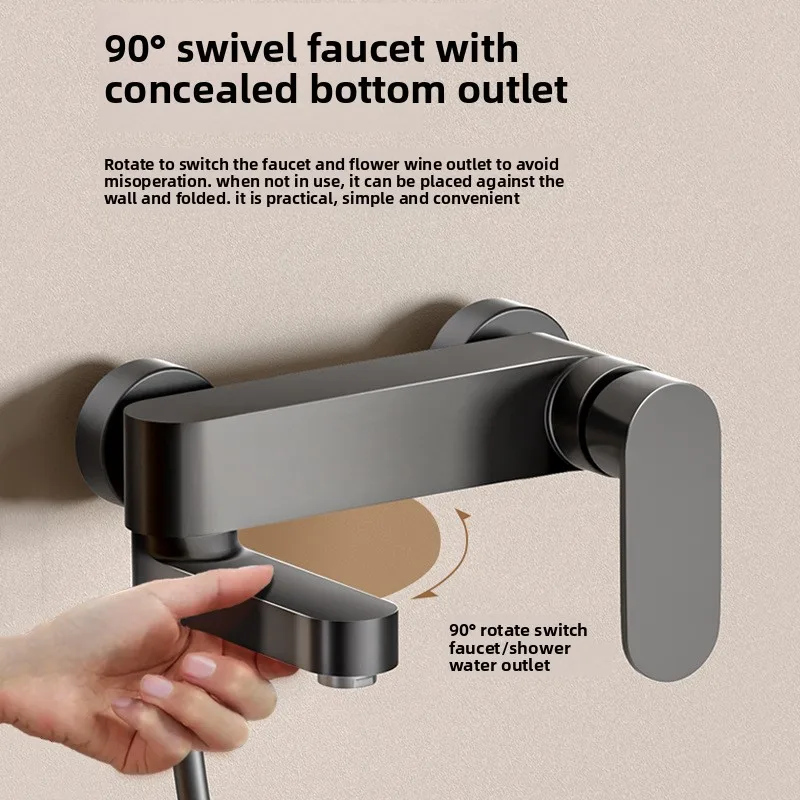 All Copper Shower Faucet Set Bathroom Hot Cold Mixer Valve Three Function Shower System Home Bathroom Collection Shower Head Set