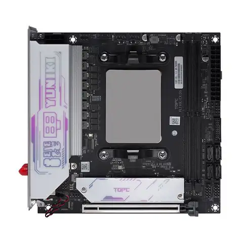 Topton amd ryzen 9 8945hx r7 7745hx placa-mãe nas de 4 baias 2 * m.2 nvme 4 * sata pcie4.0x16 2.5g lan wifi6e mini itx placa-mãe para jogos