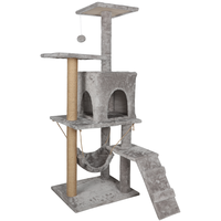 Cat Trees Cat Climbing Frame Cat Tower Indoor Hammock Scratching Post with Large Observation Deck Multi-Level Cats Condo 126CM