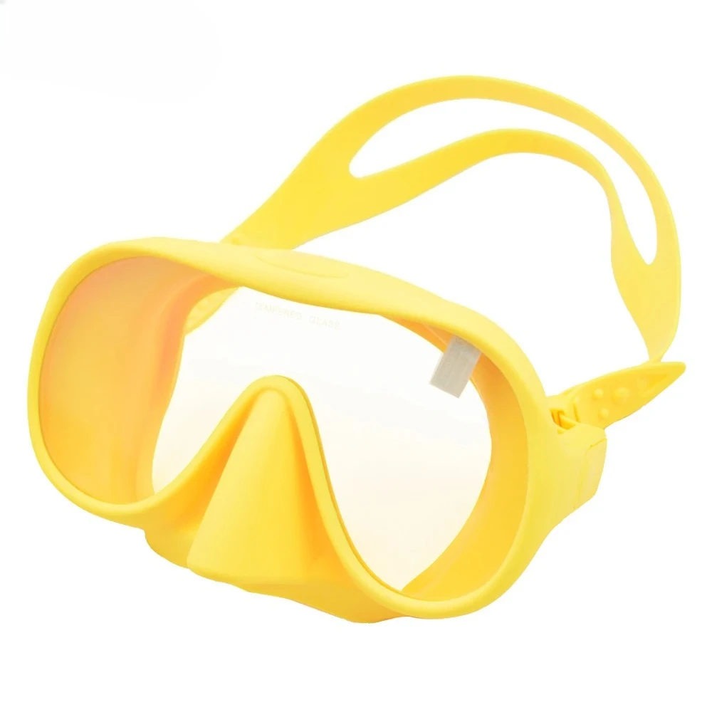 Silicone Anti-Fog Foldable Snorkel Mask Large View Tempered Glass Portable