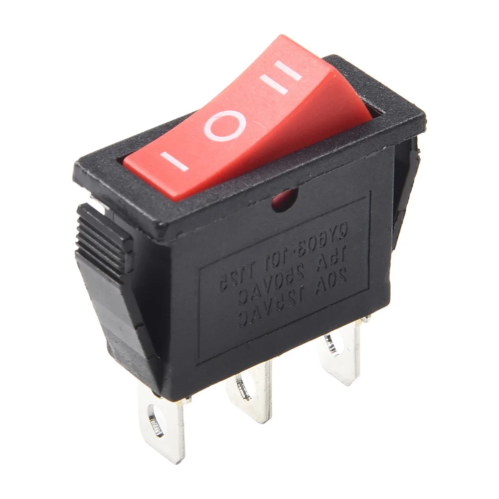 1pcs Three-position Rocker Switch 15A 250V 20A 125V RED ON-OFF-ON 3 Pin Switch Accessories Professional Hand Tools