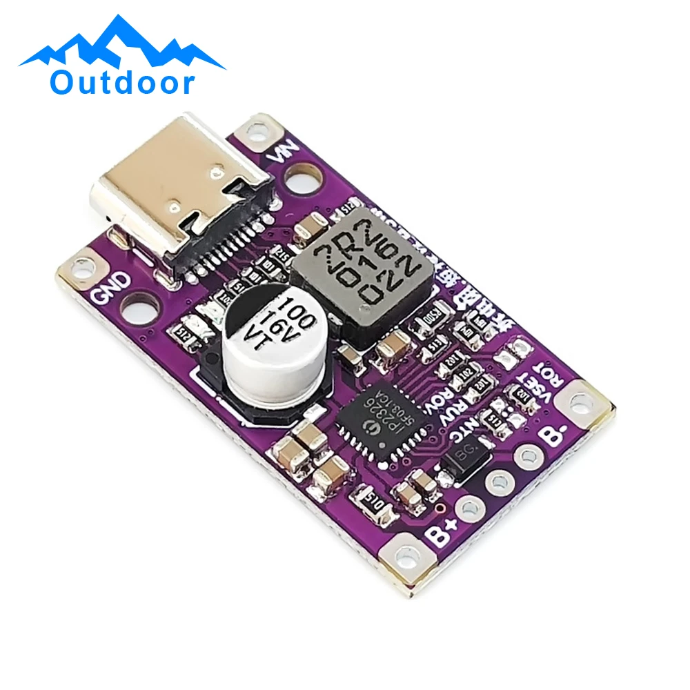 3PCS 2-3S Lithium Battery Charging Module Step-Up Power Module Li-Ion Charger Protection Board Boost Converter Board Type-C USB