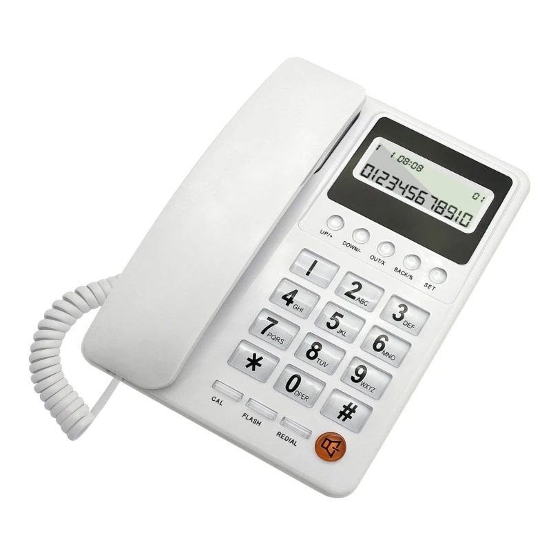 Corded Telephone with Speaker Display Landline Phone Big Button Landline Phones with Caller Identification Telephone Dropship