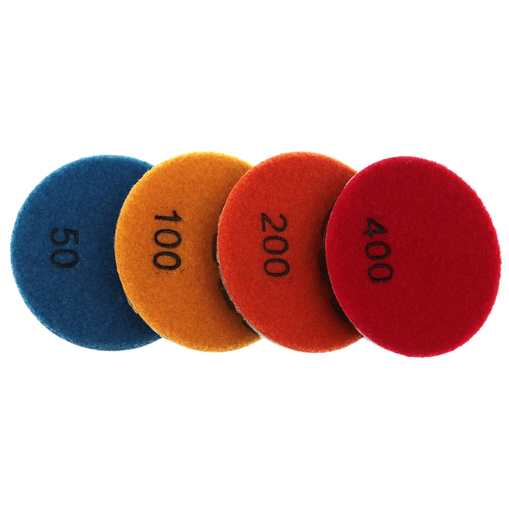 Imagem -02 - Diamond Dry Polishing Pads para Piso de Concreto Discos de Moagem Polimento Molhado Pedra de Mármore de Granito Espessantes 10 mm Pcs por Conjunto