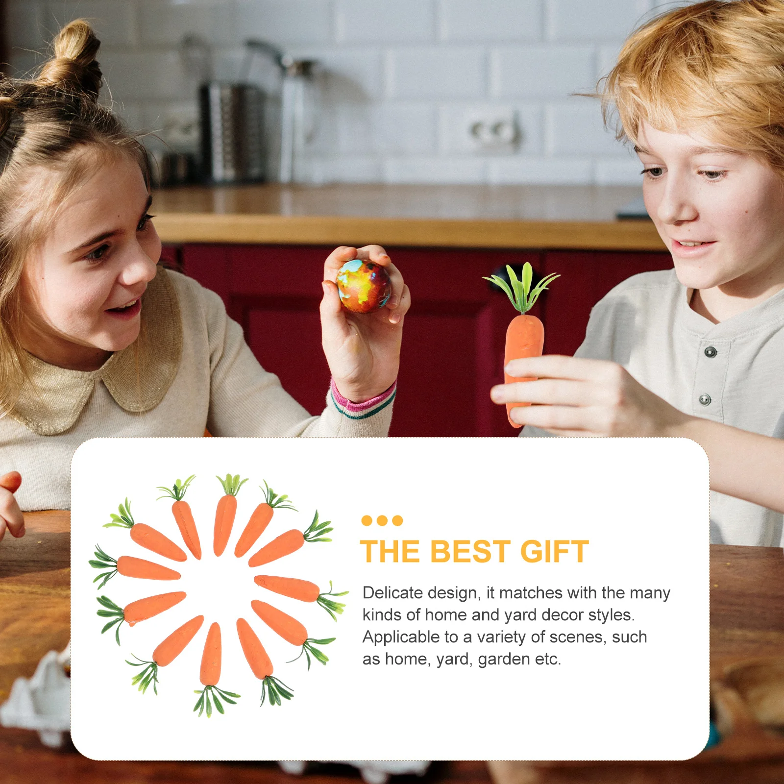 

24pcs Decoration Fake For Home Garden Party Festival Decor Easter Carrot Ornament Desktop Adornment Fake Carrot