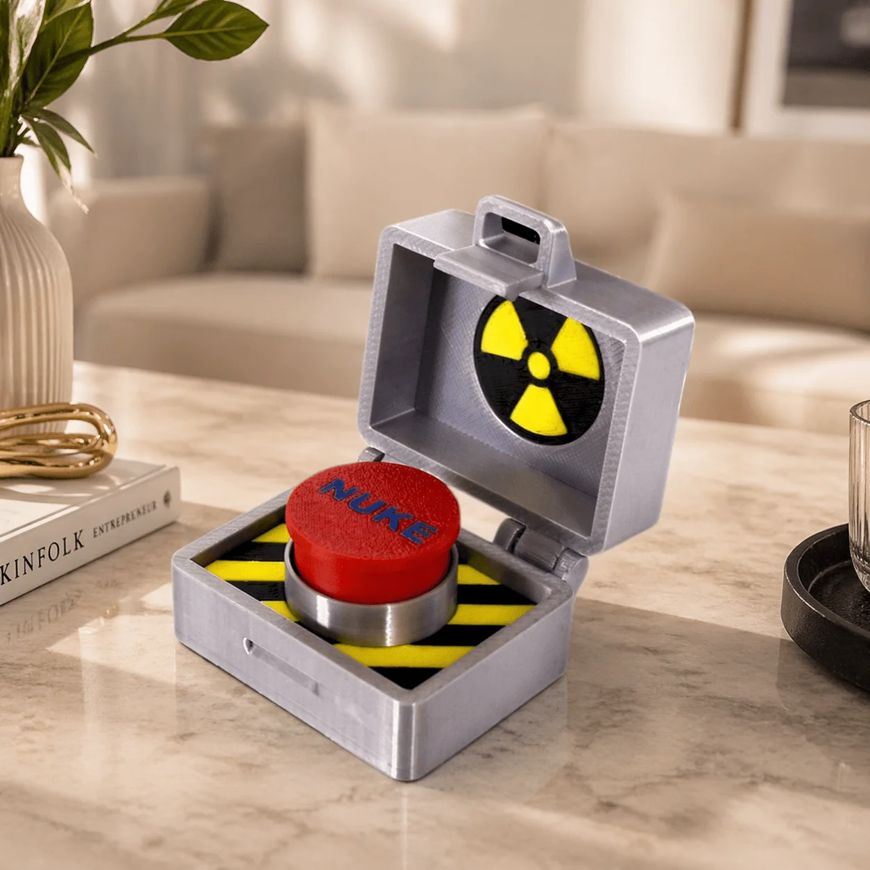 Simulated Missile Button Switch, Stress-Relief Statue Ornament, Suitable for Home Decor, Desk Decor, Car Accessories,Party Gifts