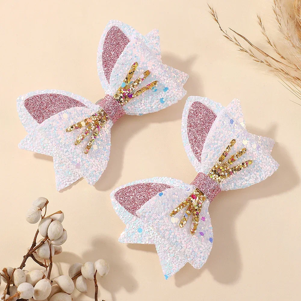 2 Teile/satz Gold Katze Ohr Haar Clips für Baby Mädchen Glitter Cartoon Tier Haarnadel Barrettes Schöne Headwear Haar Zubehör – Detail 11