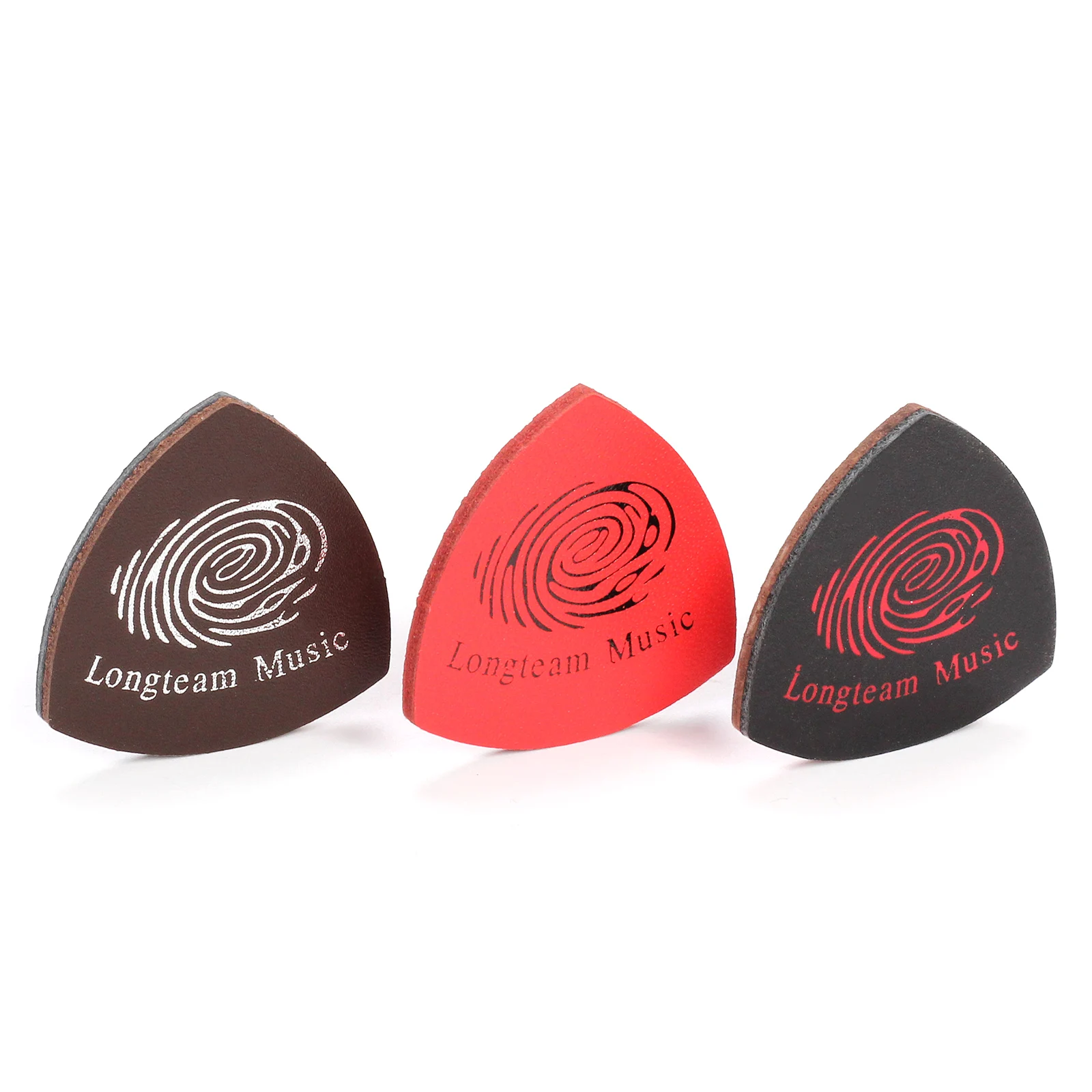 3pcs 3mm Thicken Ukulele Picks Set Genuine Leather Colorful Cowhide Finger Thumb Plectrum Ukelele Picks Accessories