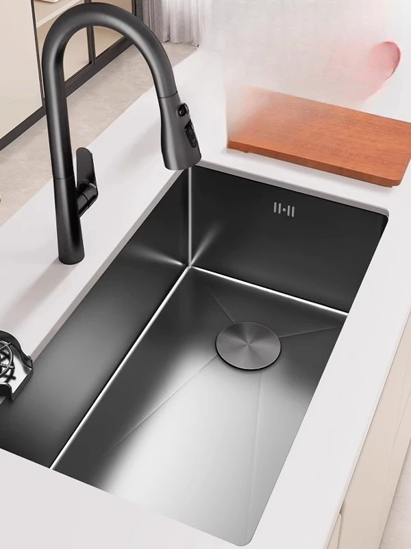 

304 stainless steel vegetable basin household sink under the counter basin manual