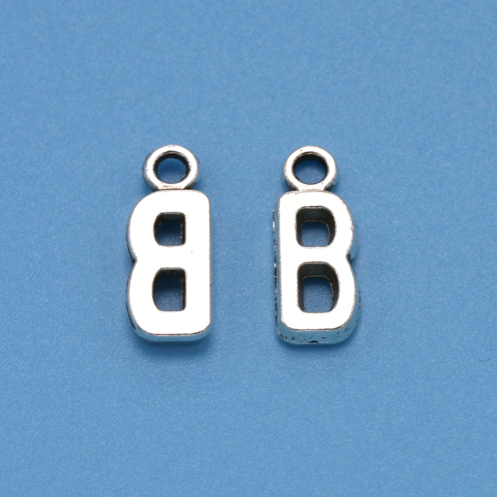 

50pcs English Alphabet B Alloy Pendant Charms Diy Jewelry Making Accessories Necklace Bracelet Keychain Dangle Anklet Cellphone