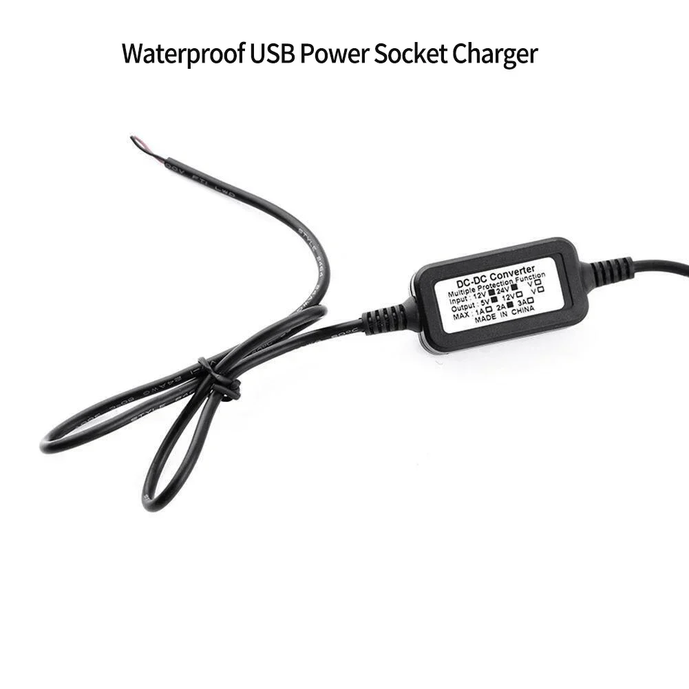 Concealed USB Charger Motorcycle Phone Power Supply Motorcycle Charger Power Supply Socket USB Waterproof Adapter 12-24V