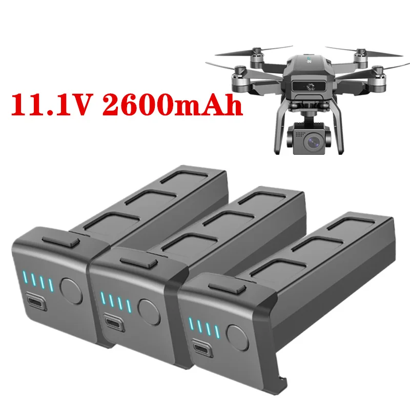 SJRC Battery For F7 4K PRO Drone 11.1V 2600mAh Lithium Batteries Spare Kits Real Time Power Display Rechargeable 11.1V Battery