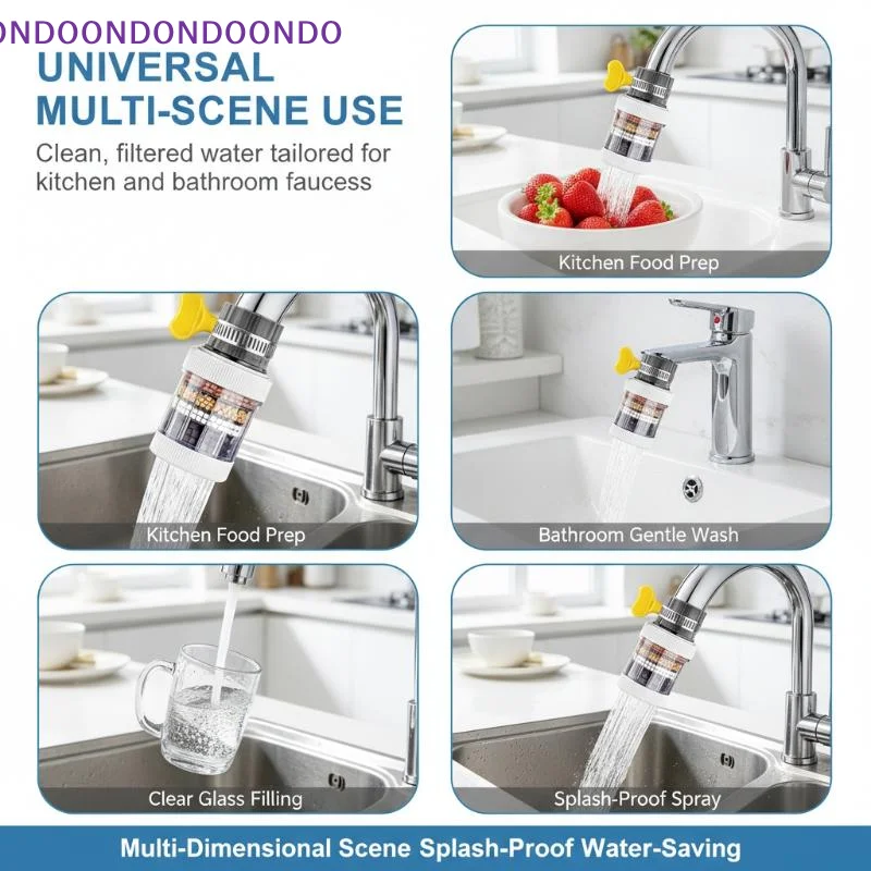 1/2/3PCS 6Layers Universal Faucet Splash-proof Filter Shower Kitchen Garden Irrigation Rotating Detachable Water Purifier Filtr