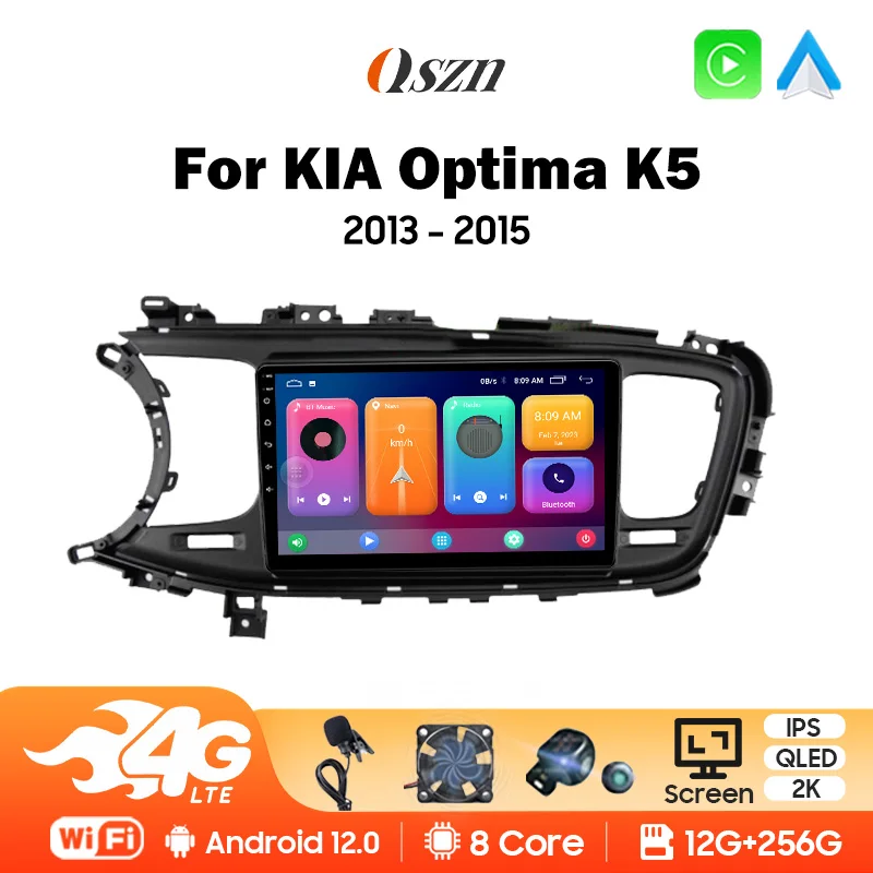 

QSZN 2din Автомобильный радиоприемник Carplay для KIA Optima K5 Android «все в одном» 2013 2014 2015, автоматический мультимедийный плеер, GPS-навигация, стерео