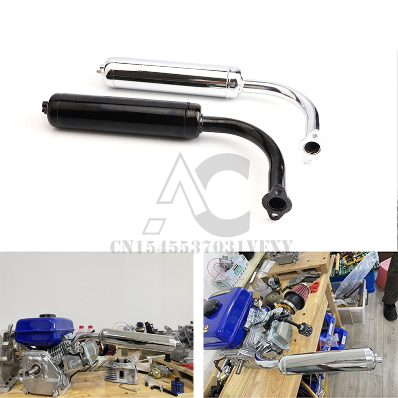 Black Muffler Stock Exhaust For 80cc 66cc 49cc Motorized Bicycle 2-Stroke Engine