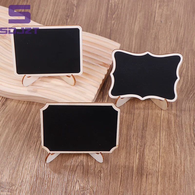 10pcsMessage Board Mini Easel Stand Wooden Writing Board Black Memo Props Table Place Card Birthday